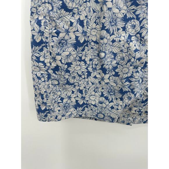 Sahalie Blue Floral Athletic Skort Skirt Built in Short A-Line Nylon Women 6 - Picture 4 of 9